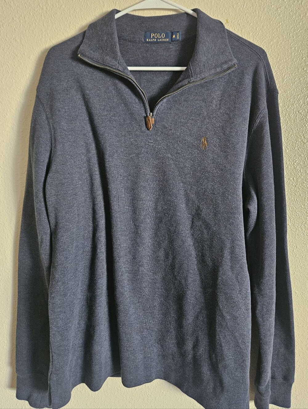 Polo by Ralph Lauren Men’s Navy Quarter-Zip Sweater